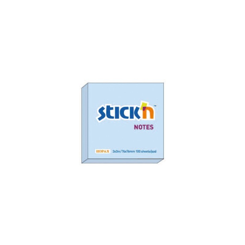 Notes Samoprzylepny Klasyczny Stick'n 76x76mm Niebieski Pastelowy 21149 040188